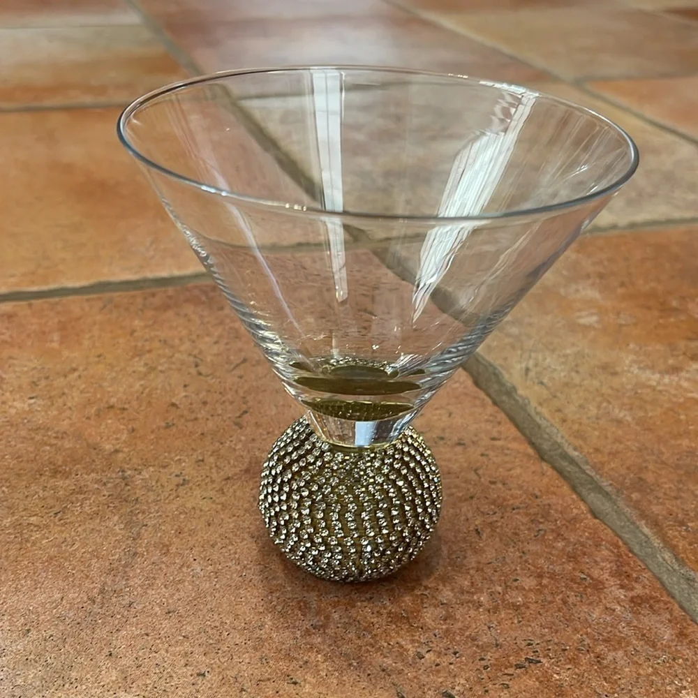 Pier 1 stemless rhinestone martini glasses